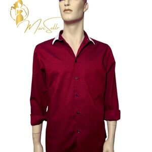 INC International Concepts Red Casual Button Down Shirt